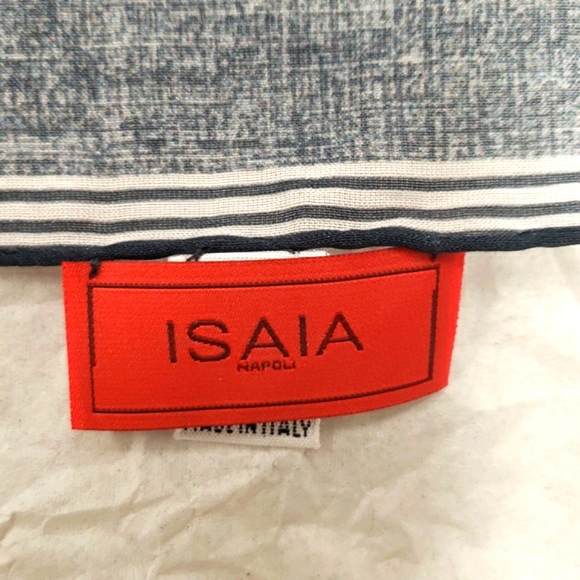 ISAIA Blue Pocket Square - Picture 3 of 4